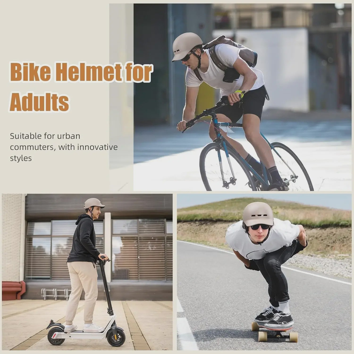 Fietshelm Baseball Cap Stijl - Lichtgewicht & Verstelbaar voor Fietsen, Scooter & Motor (CPSC Gecertificeerd)
