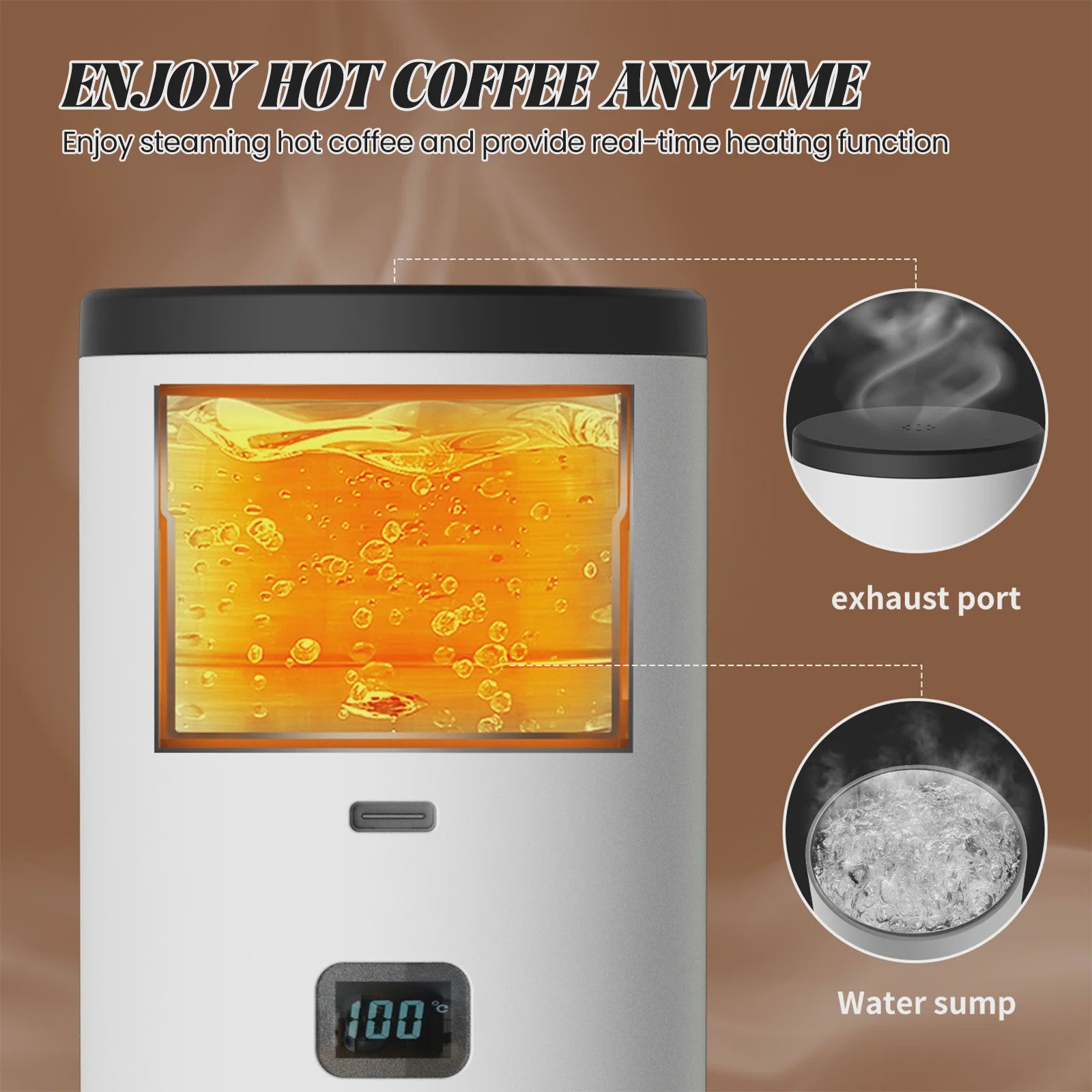 Draagbare Elektrische Koffiemachine - Espresso, Capsules, Verwarmend, Draadloos - Ideaal voor Reizen & Auto