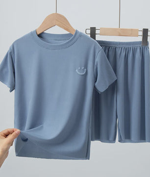 Zomerse Kinder Pyjama Set: Kort Broekje & T-shirt van IJskoud Zijde - Jongens & Meisjes
