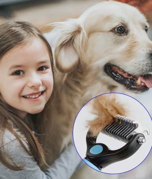 Dubbele Hondenborstel & Kattenborstel - Ontklitter & Ontwollingsborstel voor Huisdieren