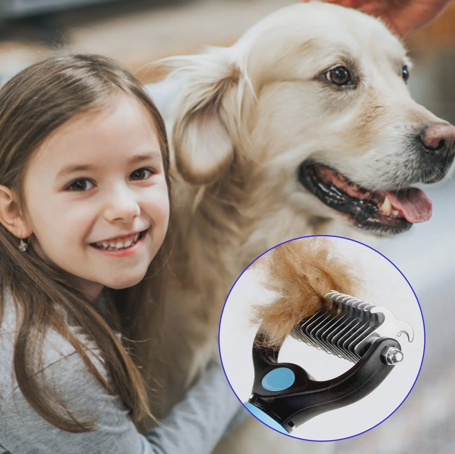 Dubbele Hondenborstel & Kattenborstel - Ontklitter & Ontwollingsborstel voor Huisdieren