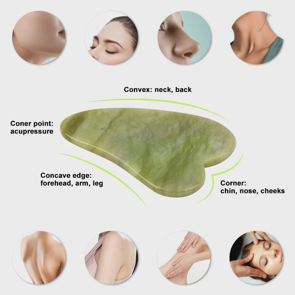Natuurlijke Jade Roller & Gua Sha Set - Gezichtsmassage & Huidverbetering