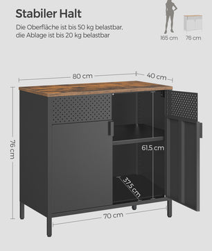 Industriële Sideboard met Dubbele Deuren en Verstelbare Plank - Stijlvol Keukenkast