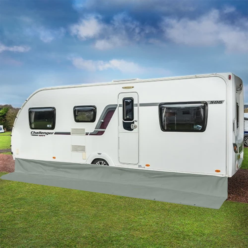 Caravan & Camper Tochtstrook 75x600cm - Winddicht met Wielkast Covers & Zuignappen