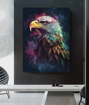 Abstracte Dieren Canvas Poster: Leeuw, Tijger, Aap, Uil - Muurdecoratie Woonkamer