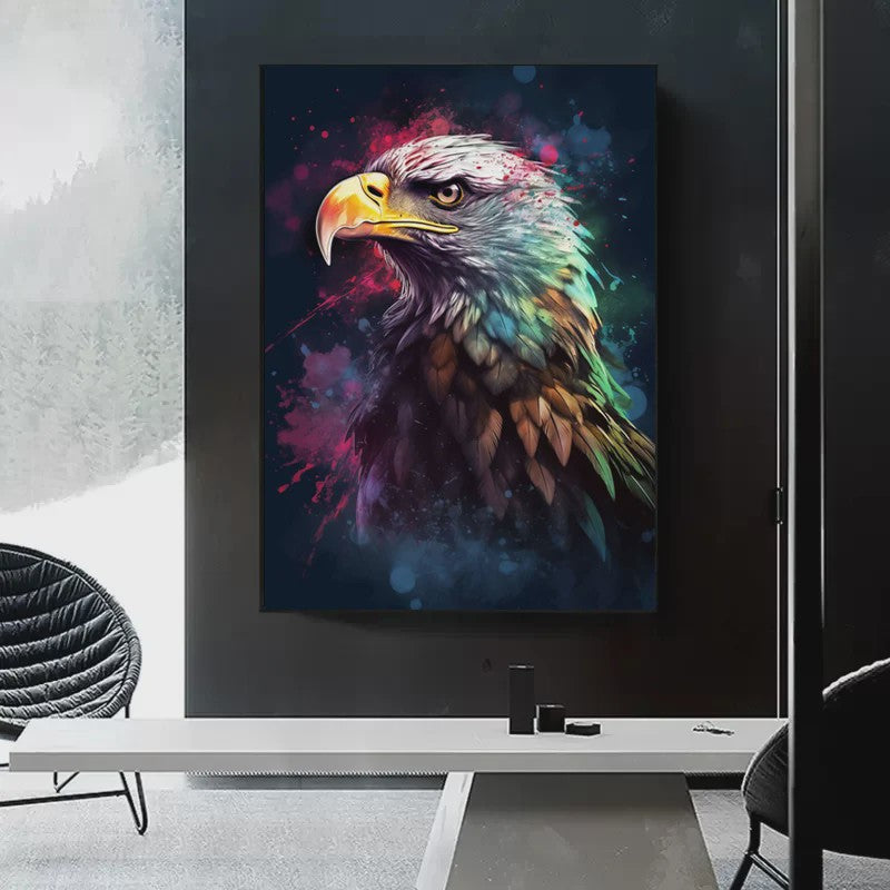 Abstracte Dieren Canvas Poster: Leeuw, Tijger, Aap, Uil - Muurdecoratie Woonkamer