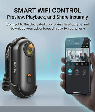 4K Mini Actiecamera met WiFi - POV Bodycam voor Motor, Helm & Sport - H88 model