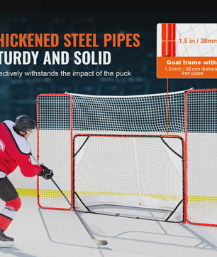 Professionele Hockey Goal 72" met Backstop Targets - Draagbaar Indoor/Outdoor Oefennet