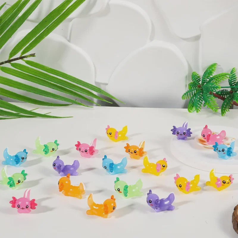 35x Schattige Axolotl Miniatuur Ornamenten - Perfect voor Aquarium & Sprookjes Tuin Decoratie