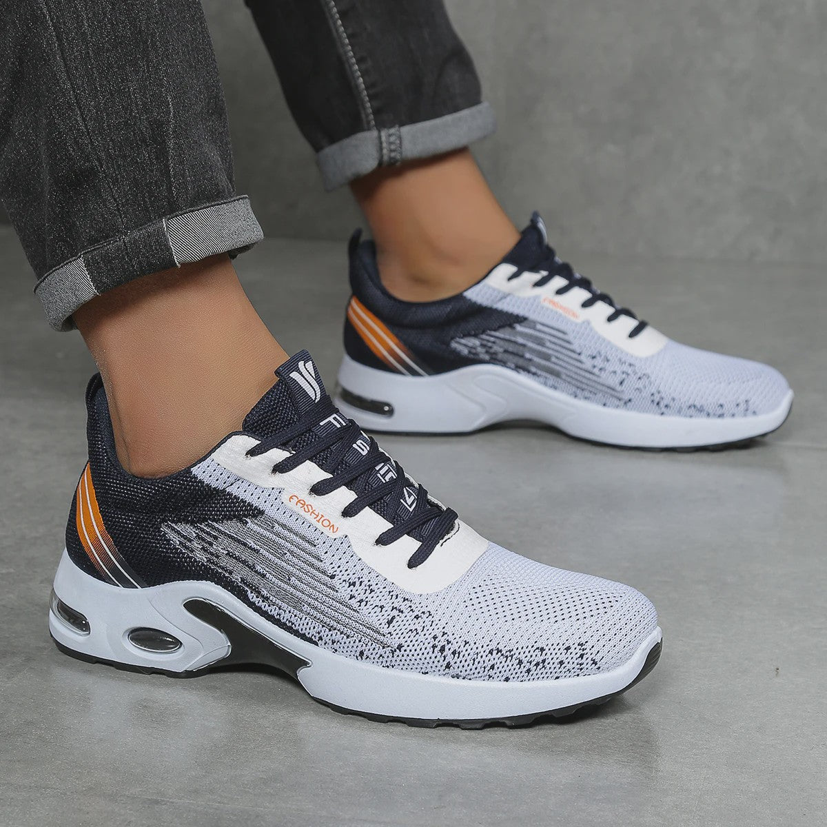Heren Ademende Hardloopschoenen met Gebreid Mesh - Comfortabele Casual Schoenen voor Dagelijks Gebruik