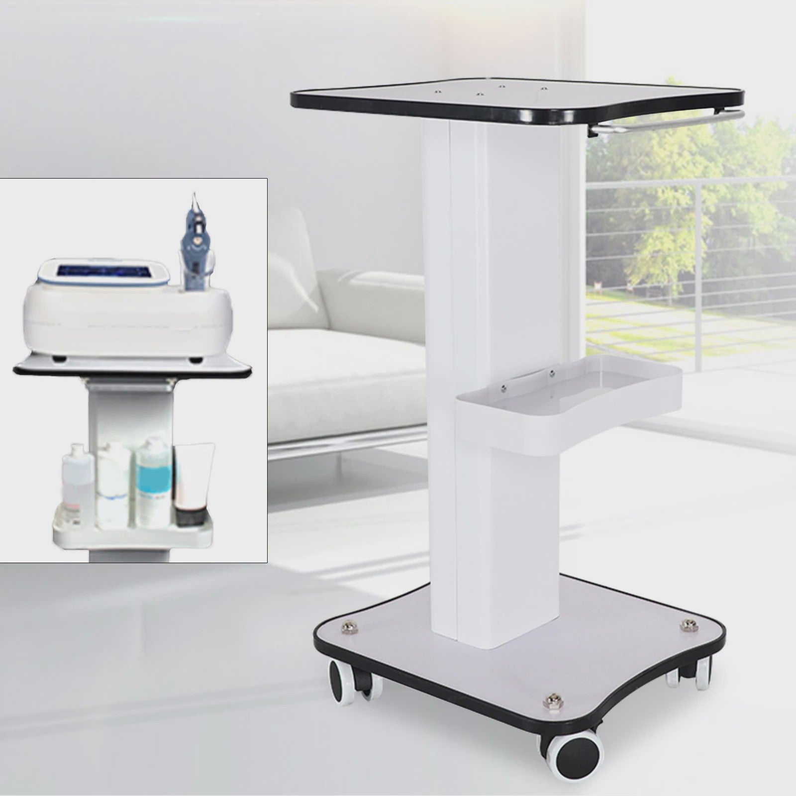 Professionele 3-Laags Beauty Trolley op Wielen - Mobiele Salonkar voor Schoonheidsspecialisten