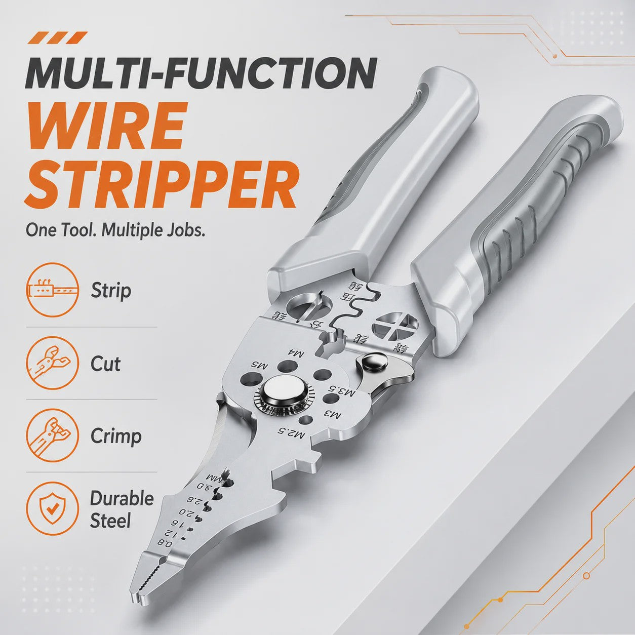 Multifunctionele Elektricien Tang: Strippen, Knippen, Krimpen & Meer (21.5 cm)