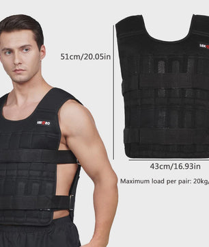 Verstelbaar Trainingsvest met Gewichten (20kg) voor Fitness, Hardlopen & Krachttraining