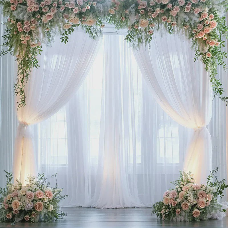 Witte Transparante Tule Gordijnen - Sfeervolle Decoratie voor Huis & Fotografie