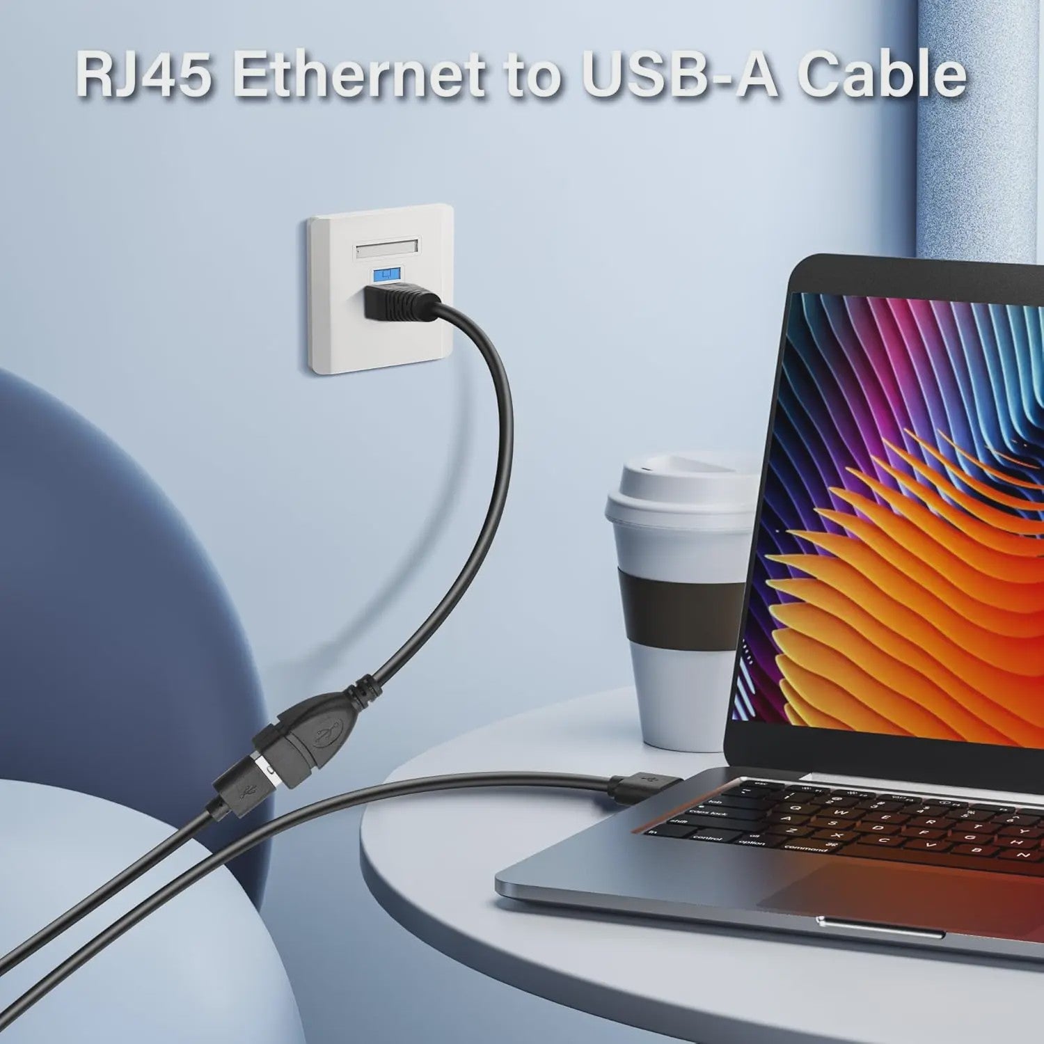2x USB Female naar RJ45 Male Adapterkabel - Netwerk Converter voor Camera, Router, Laptop