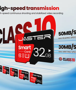 JASTER Class 10 Micro SD Kaart 8GB - 128GB | TF Kaart voor Telefoon, Camera, Computer