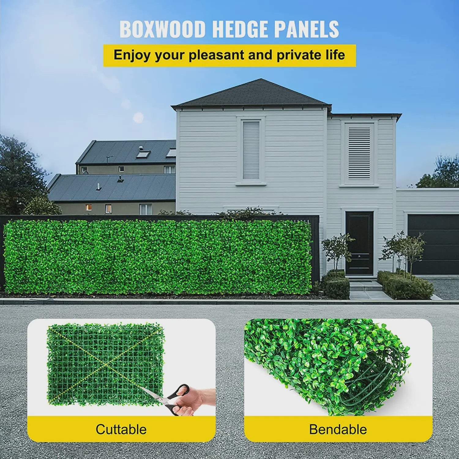 Kunstplant Muurdecoratie Buxus Hek Paneel - Realistische Groene Achterwand voor Privacy