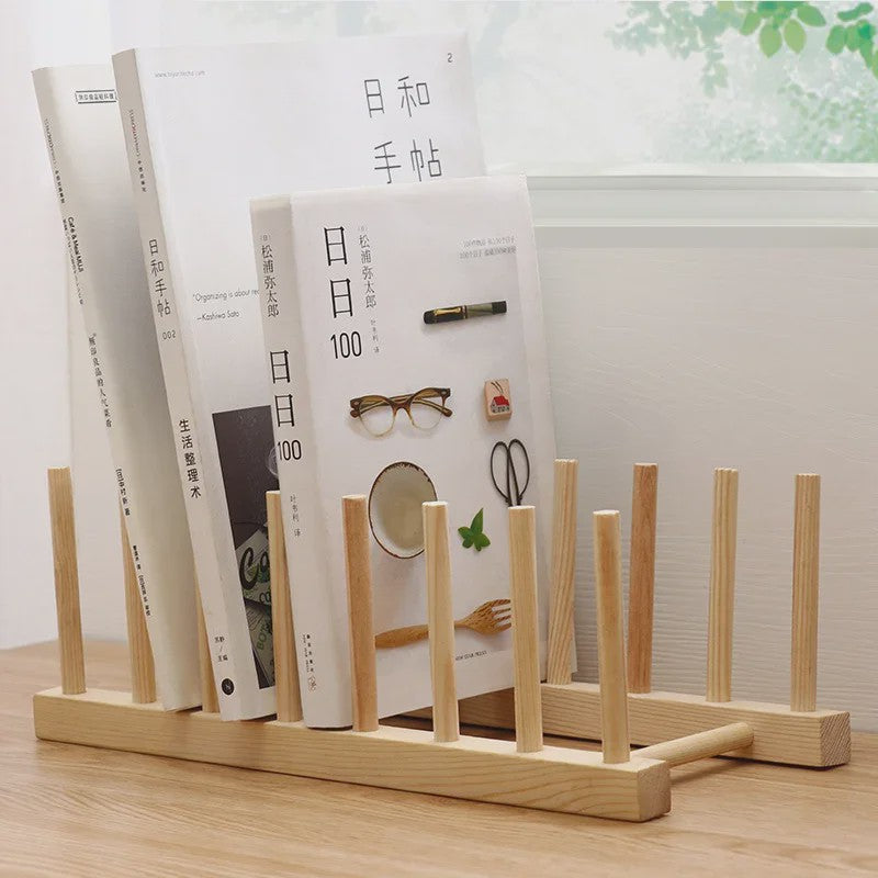 Praktische Bamboe Bordenhouder & Afdruiprek - Houten Keuken Organizer