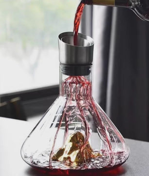 Luxe Kristallen Wijnkaraf 1500ML - Iceberg Design, Handgemaakt, Loodvrij, Wijnschenker & Dispenser