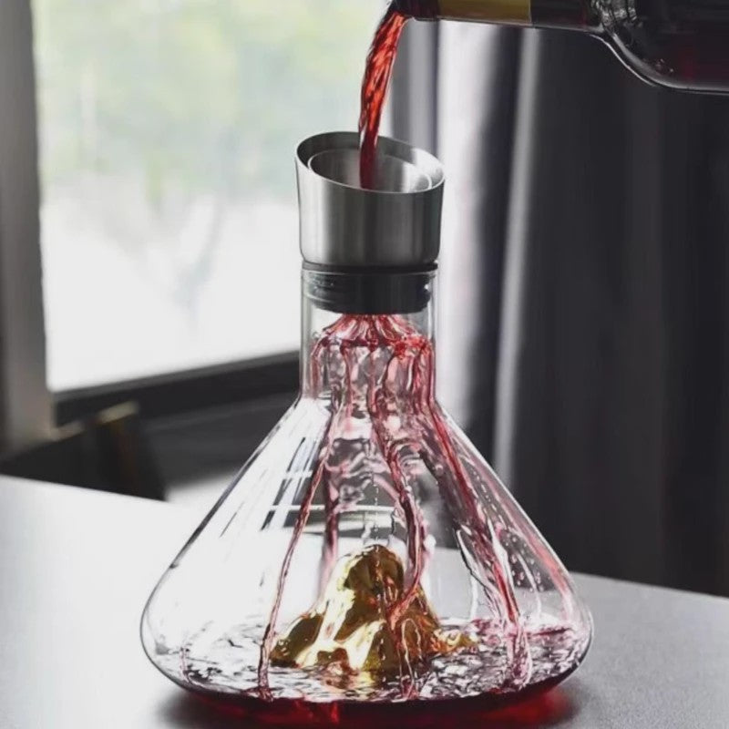 Luxe Kristallen Wijnkaraf 1500ML - Iceberg Design, Handgemaakt, Loodvrij, Wijnschenker & Dispenser