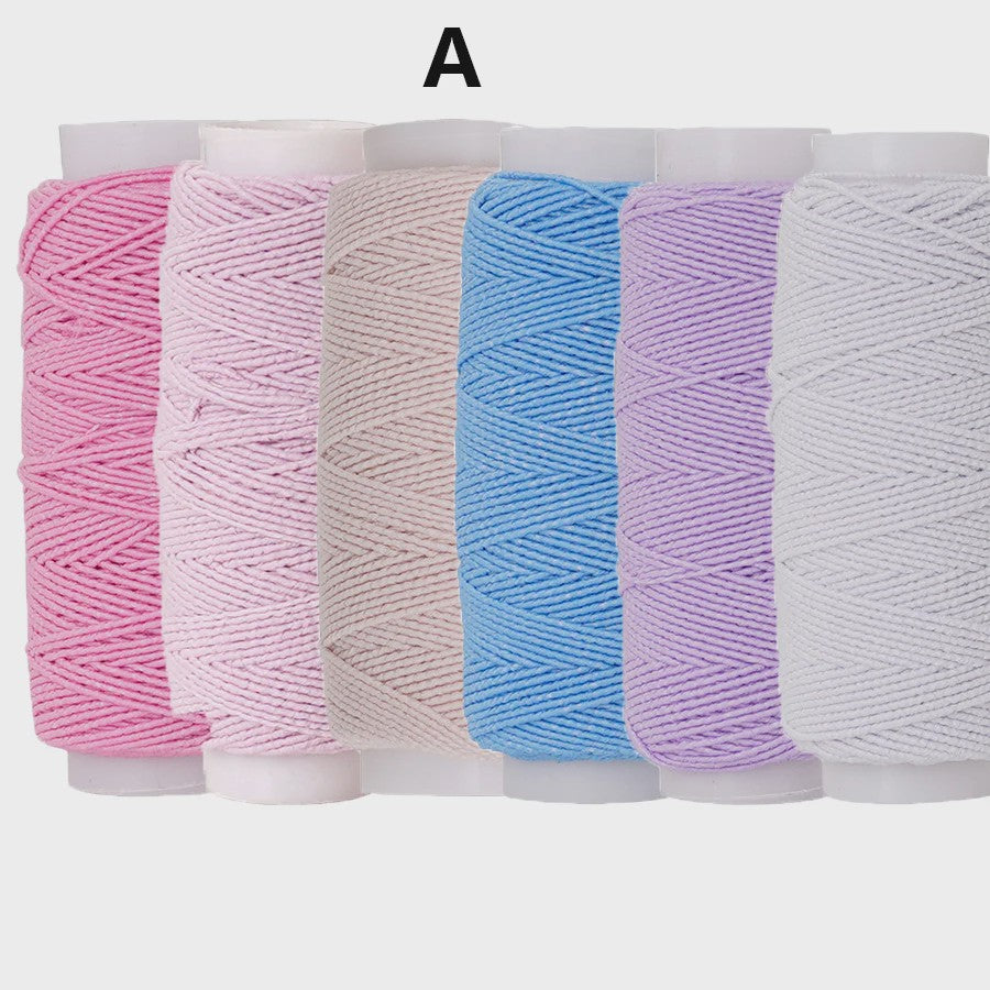 Elastisch Naaigaren 0.6mm - 6 Kleuren Set (20M) voor DIY, Kleding & Hobby