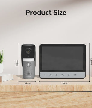 TMEZON 4-Draads Videosysteem: 7" Intercom met Deurtelefoon & Ontgrendelfunctie