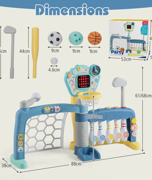 5-in-1 Peuter Sport Speelgoed: Basketbal, Voetbal, Golf, Bowling & Honkbal
