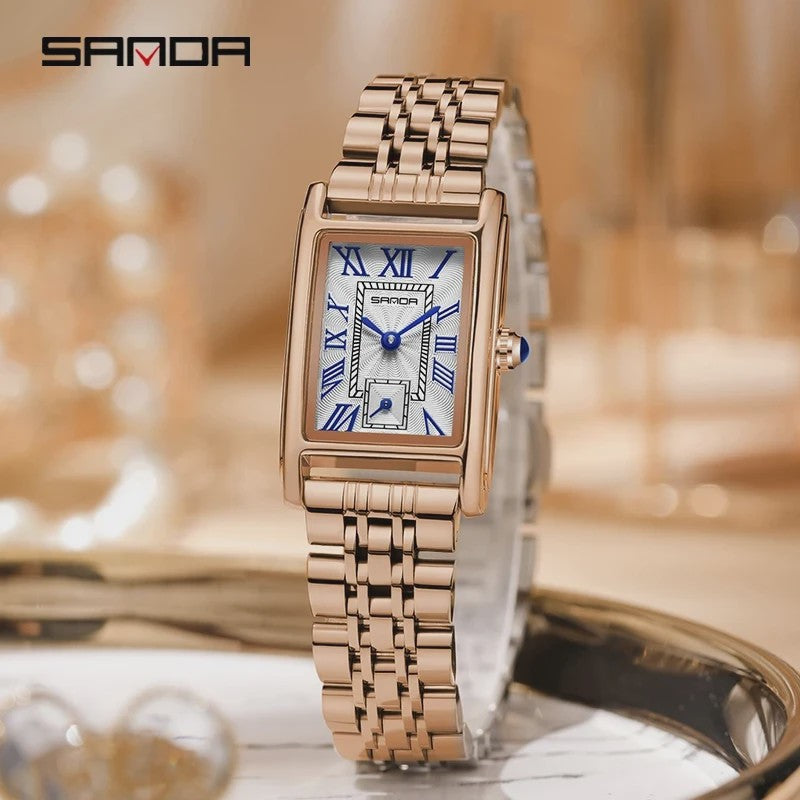 SANDA 1116 Elegante Dameshorloge Rechthoekig - Waterdicht & Stijlvol