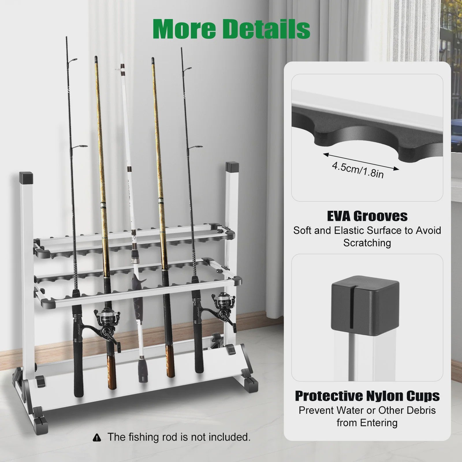 Stabiele Hengelhouder voor 24 Hengels - Aluminium Alloy Display Stand