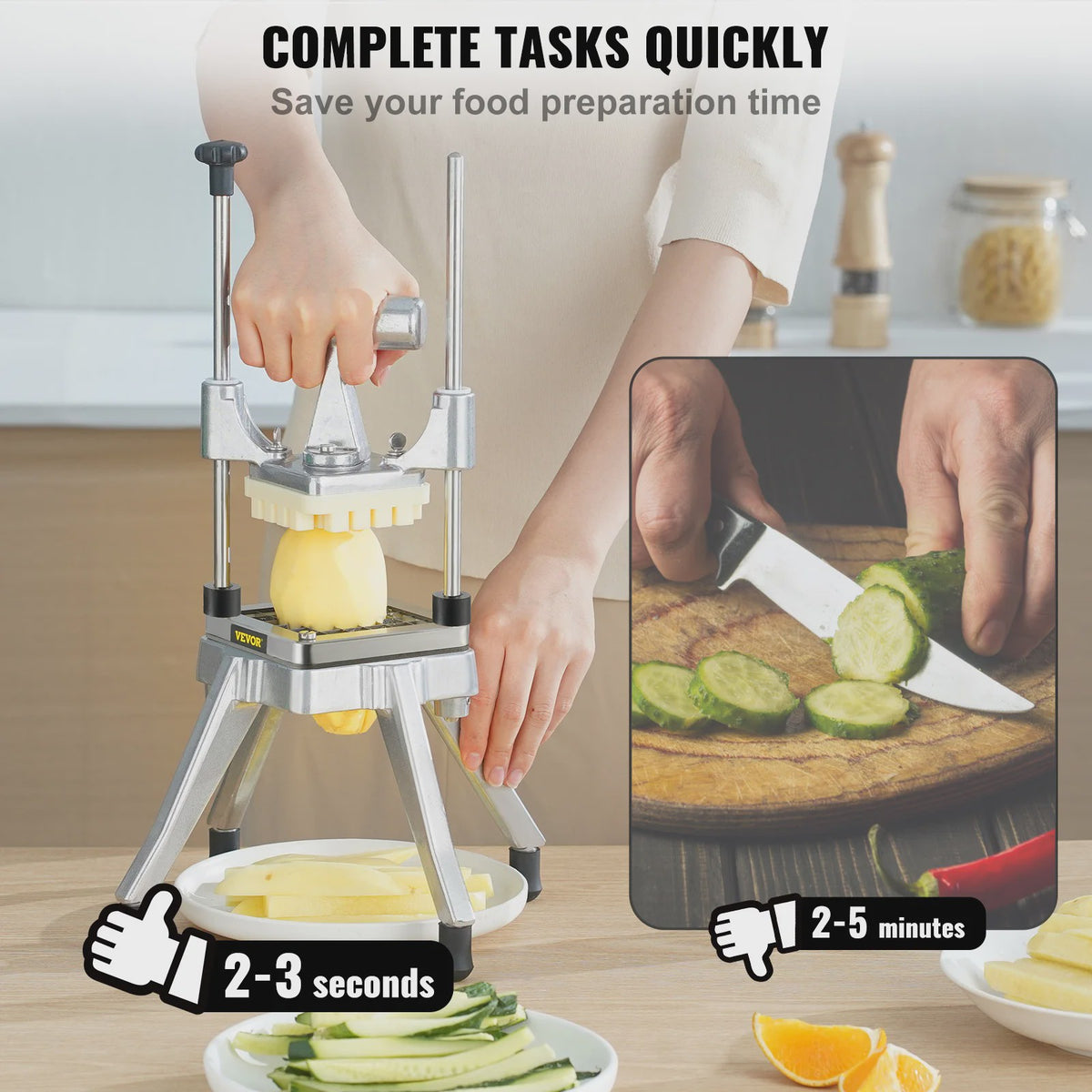 Professionele Groente Fruit Snijmachine - Heavy Duty Dicer & Slicer