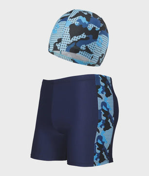 Zomer Zwemset Jongens: Zwembroek & Zwemkap met Cartoon Print - Sneldrogend & Comfortabel