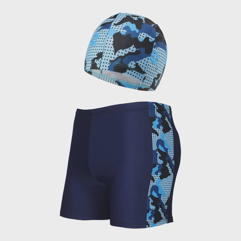 Zomer Zwemset Jongens: Zwembroek & Zwemkap met Cartoon Print - Sneldrogend & Comfortabel