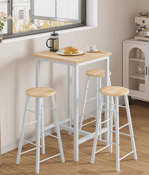 WOLTU Bartafel Vierkant 60x60cm Hoog - Stijlvol Keuken & Bistro Meubel met Metaal Frame