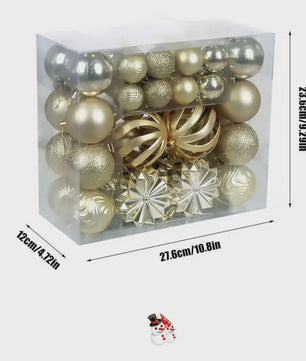 48-delige Set Kerstballen Plastic - Effen Kleur & Diverse Maten (4/6/8cm) voor Kerstboom Decoratie