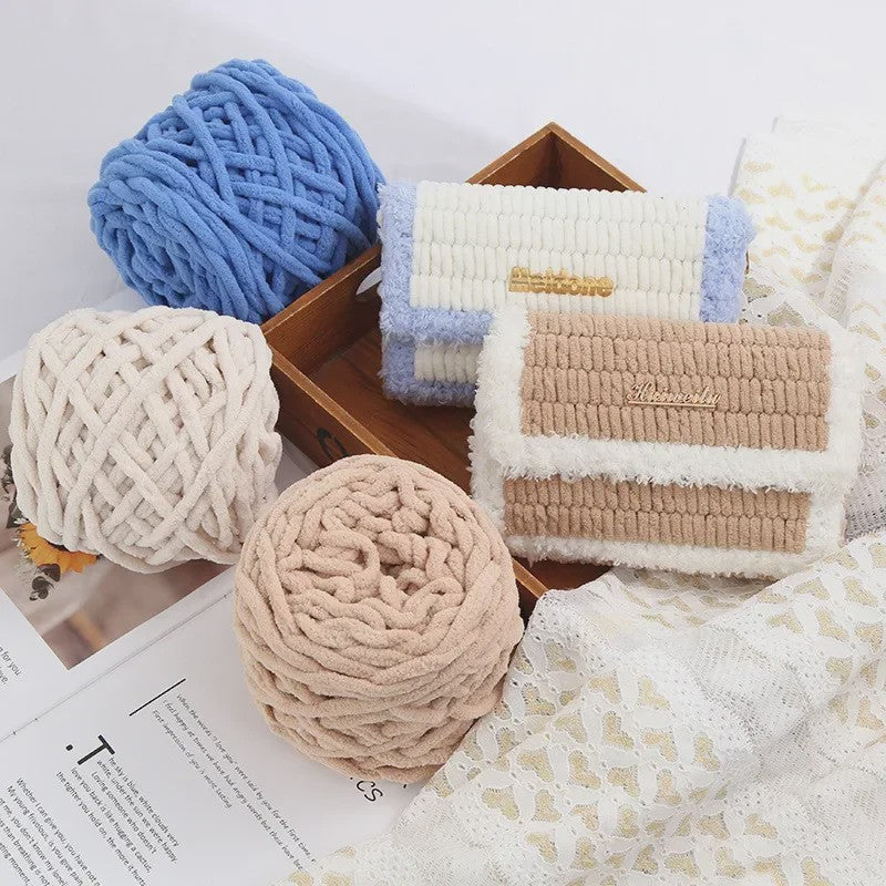 Chenille Garen 100g/bol - Super Zacht Dik Wol Garen voor Handbreien, DIY Sjaals & Projecten