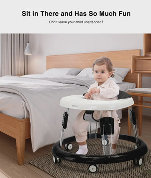 Verstelbare Baby Loopwagen met Afneembare Tray - Veilig en Opvouwbaar voor Kinderen 6-18 Maanden