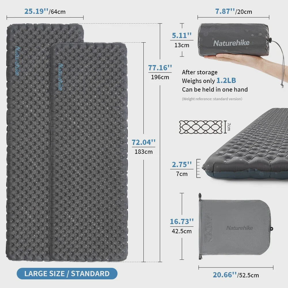Naturehike Opblaasbaar Slaapmatje R3.5 - Ultralicht & Vochtwerend voor Kamperen
