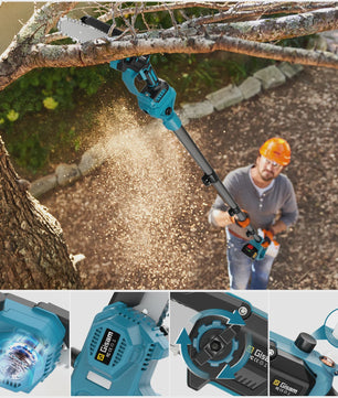 Gisam Telescopische Accu Kettingzaag 8-Inch - Snoeien op Afstand met Makita 18V Batterij