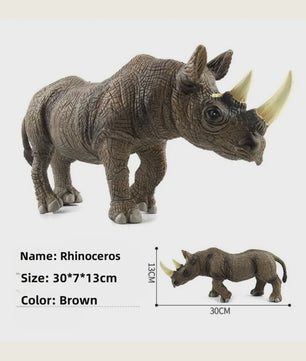 Grote Realistische Zwarte Neushoorn Speelgoedfiguur - 27.5cm PVC Wild Dier Model