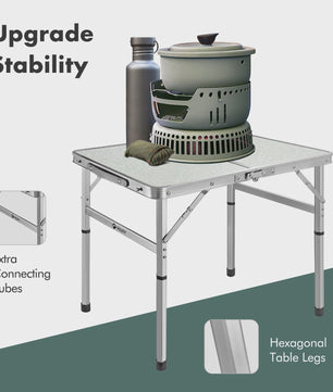 Draagbare Opvouwbare Tafel - Aluminium, Hoogte Verstelbaar voor Camping, Tuin & Picknick