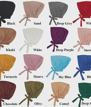 Zachte Modal Binnen Hijab Cap met Strik - Islamitische Turban Hoofddoek