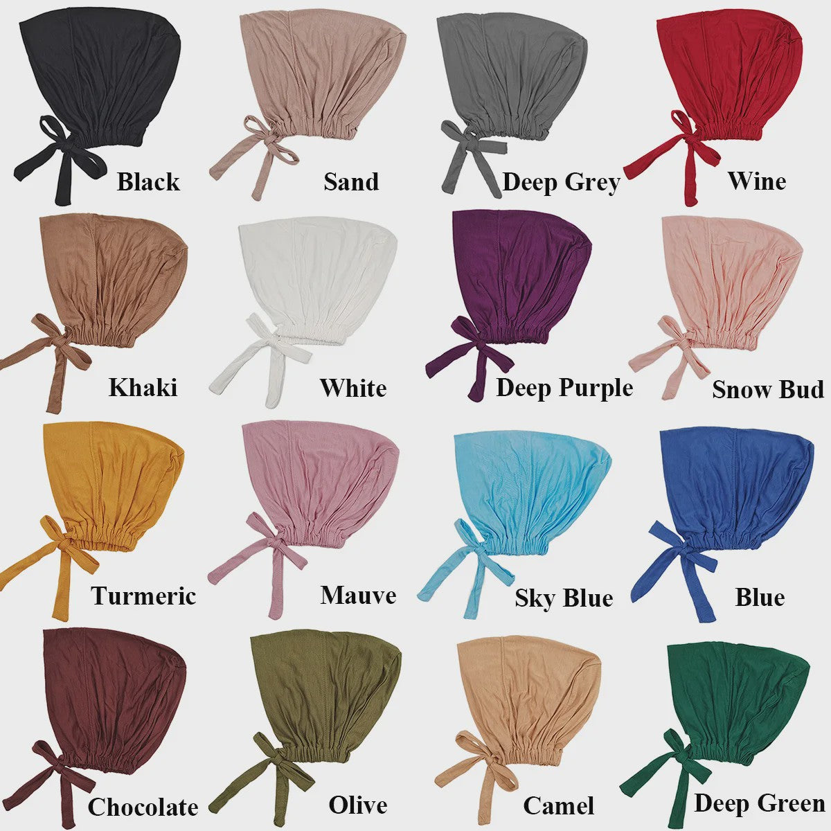 Zachte Modal Binnen Hijab Cap met Strik - Islamitische Turban Hoofddoek