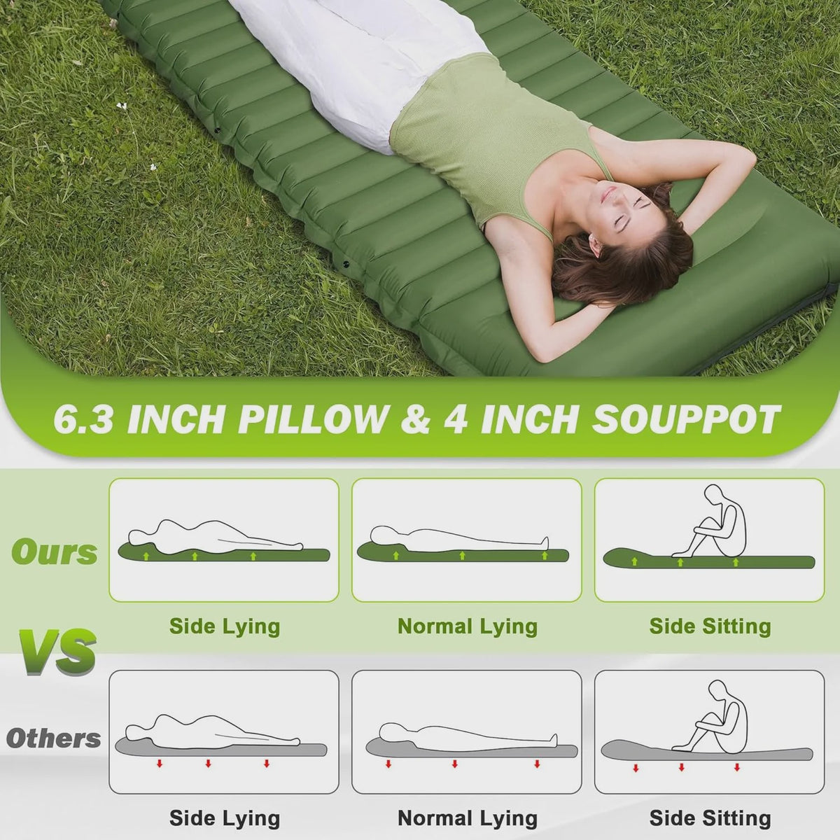 Extra Dikke Zelfopblaasbare Slaapmat - 10cm Dikte, Kamperen & Outdoor
