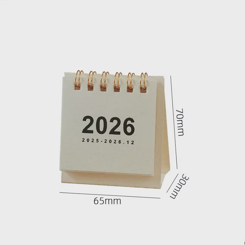 Mini Bureaukalender 2026 - Creatieve Spiraalgebonden Kalender voor Bureau Decoratie & Kantoor
