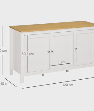 Moderne Keukenkast Sideboard met 3 Deuren - 120x40x70 cm Wit
