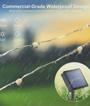 Solar LED Slinger Verlichting - Waterdicht & Sfeervol voor Tuin, Kerst & Feesten