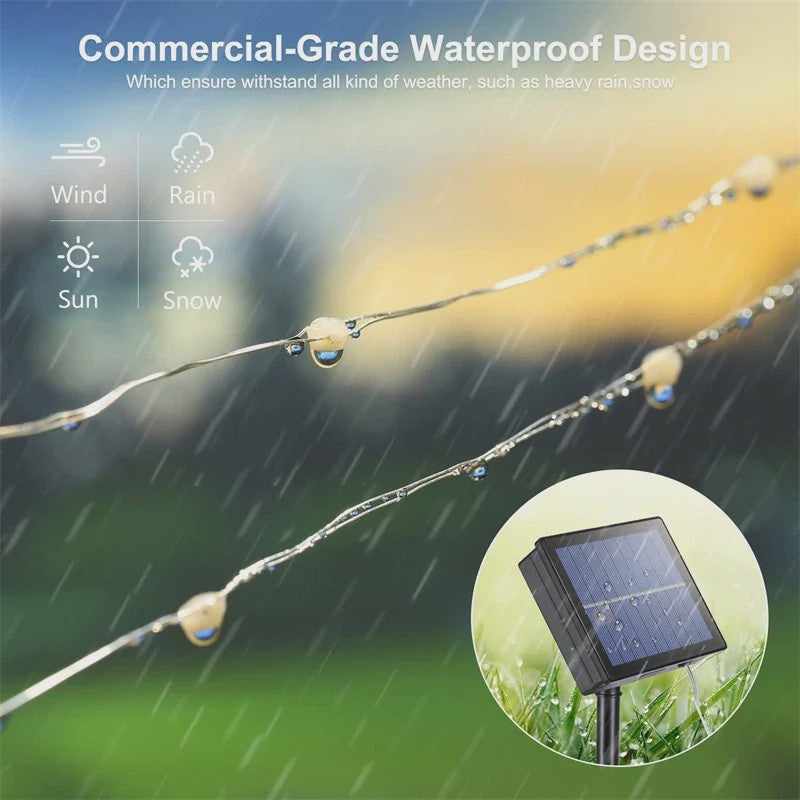 Solar LED Slinger Verlichting - Waterdicht & Sfeervol voor Tuin, Kerst & Feesten