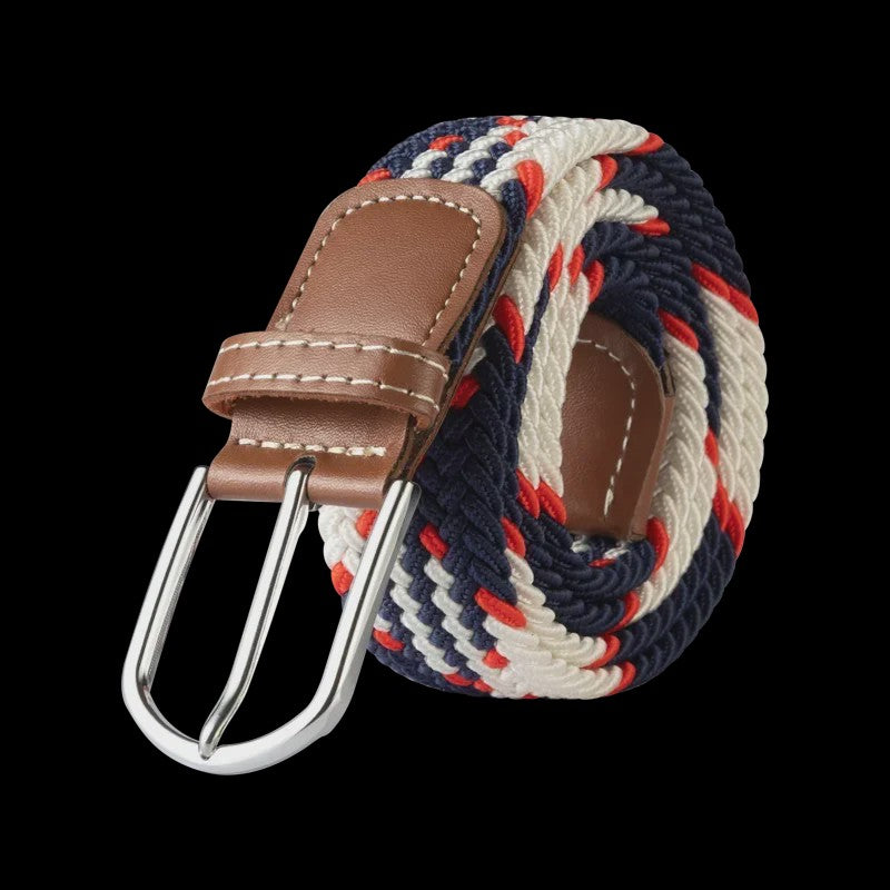 Unisex Gevlochten Elastische Riem met Pin Gesp - 107-130cm
