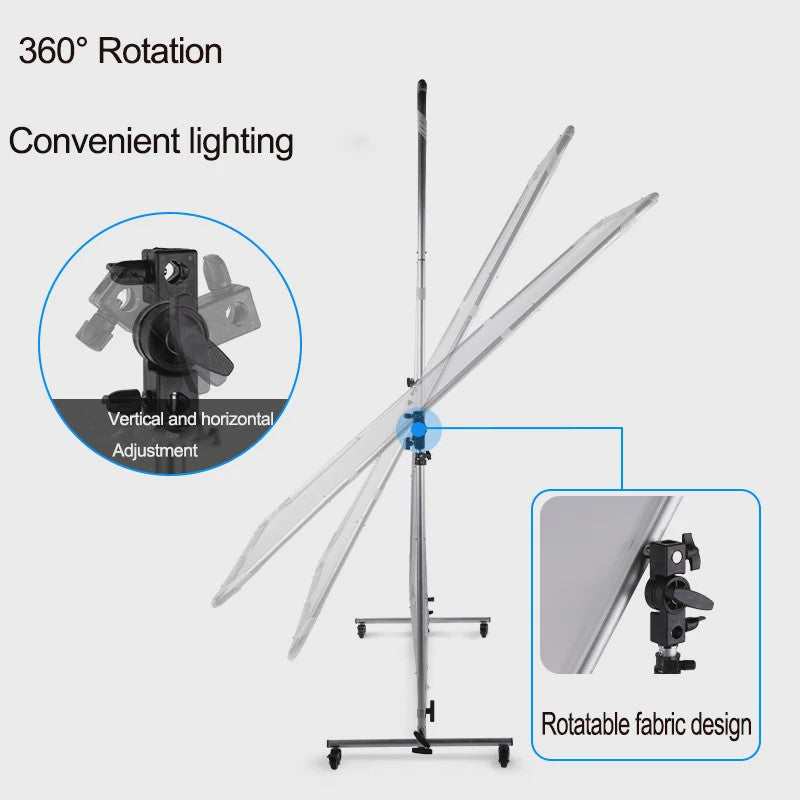Mobiel Hefbaar Diffusiepaneel met Vlinderframe - 1.5x2m Soft Light Screen voor Fotografie