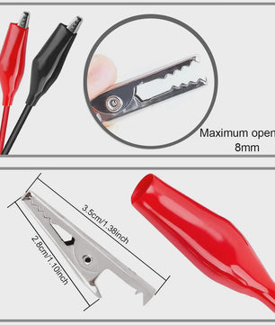 USB Type-A naar Alligator Klem Testkabel - Koperen Leidsels voor Stroomvoorziening